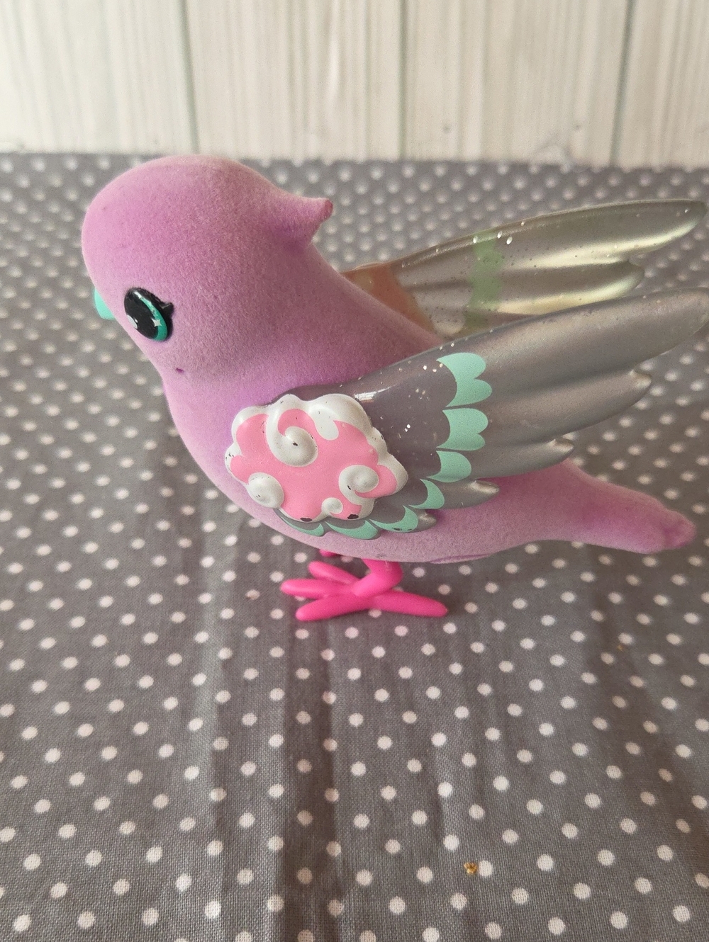 Little Live Pets Little bird Plush Pink Interactive Toy with Silver Wings